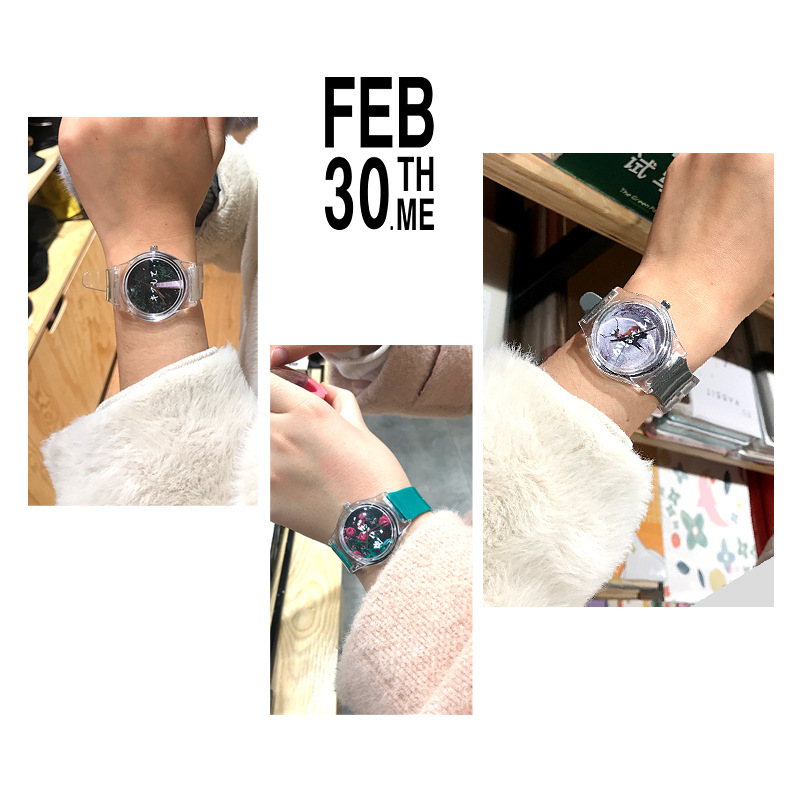 新款非主流日文你好系列男女手表高质量进口机芯电池一件代发细节图