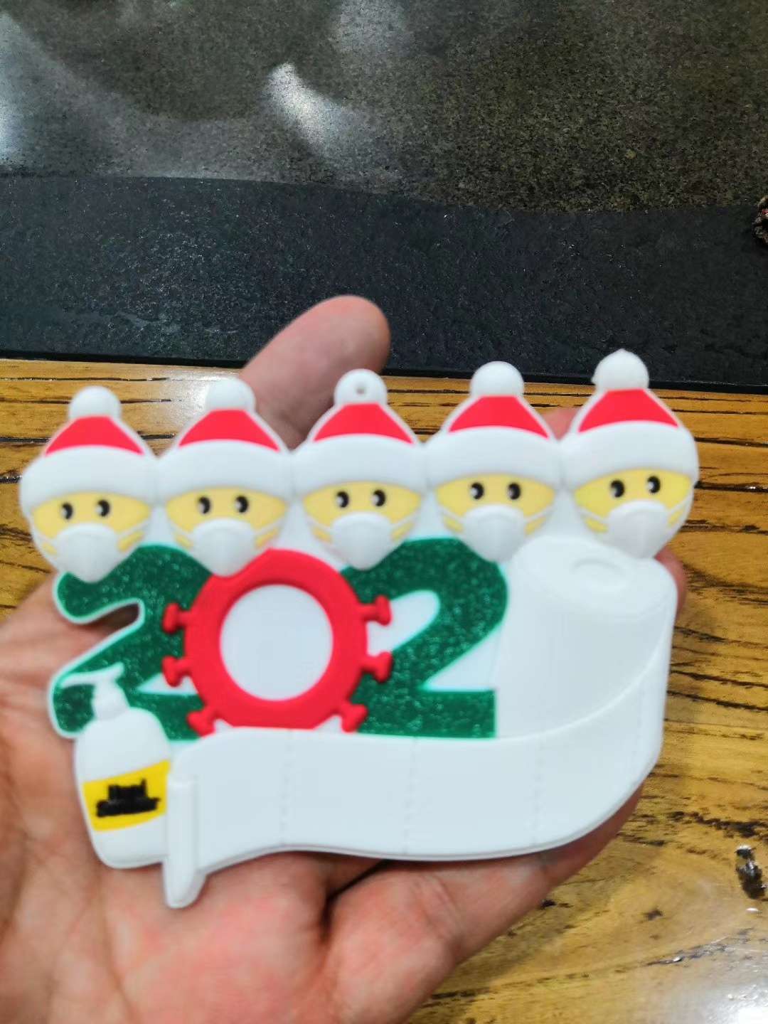 PVC面罩雪人2020家庭幸存者圣诞树装饰吊挂件Christmas Ornament白底实物图