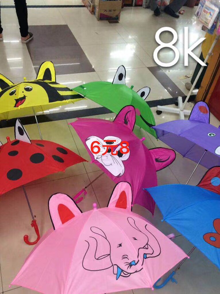 50cm 8 open 10 orejas paraguas niños paraguas recto paraguas automático multicolor opcional