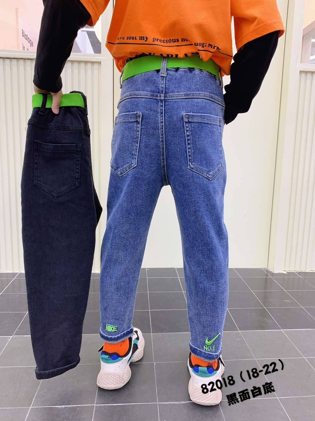 Jeans 2020 Autumn wear New South Korean version of boy's loose halon pants in small feet casual long pants 19 to 23 thumbnail