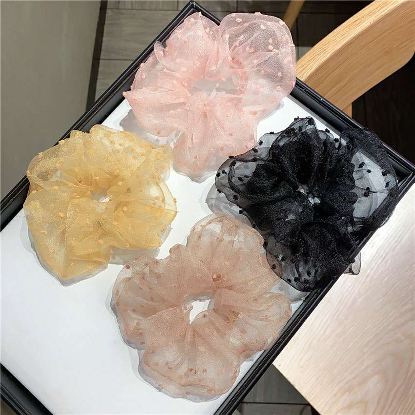 大肠发圈韩国网红高档精品发饰女简约气质森系外出百搭发圈图