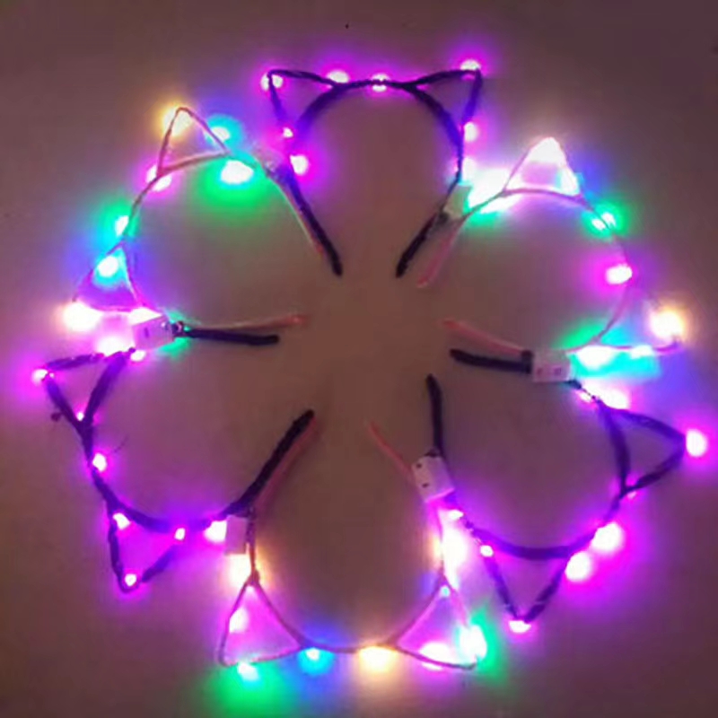10 lamp flannelette cat ear hairpin the same gold wire bright line cat ear cartoon hair band ins girl web celebrity hair clip head band thumbnail
