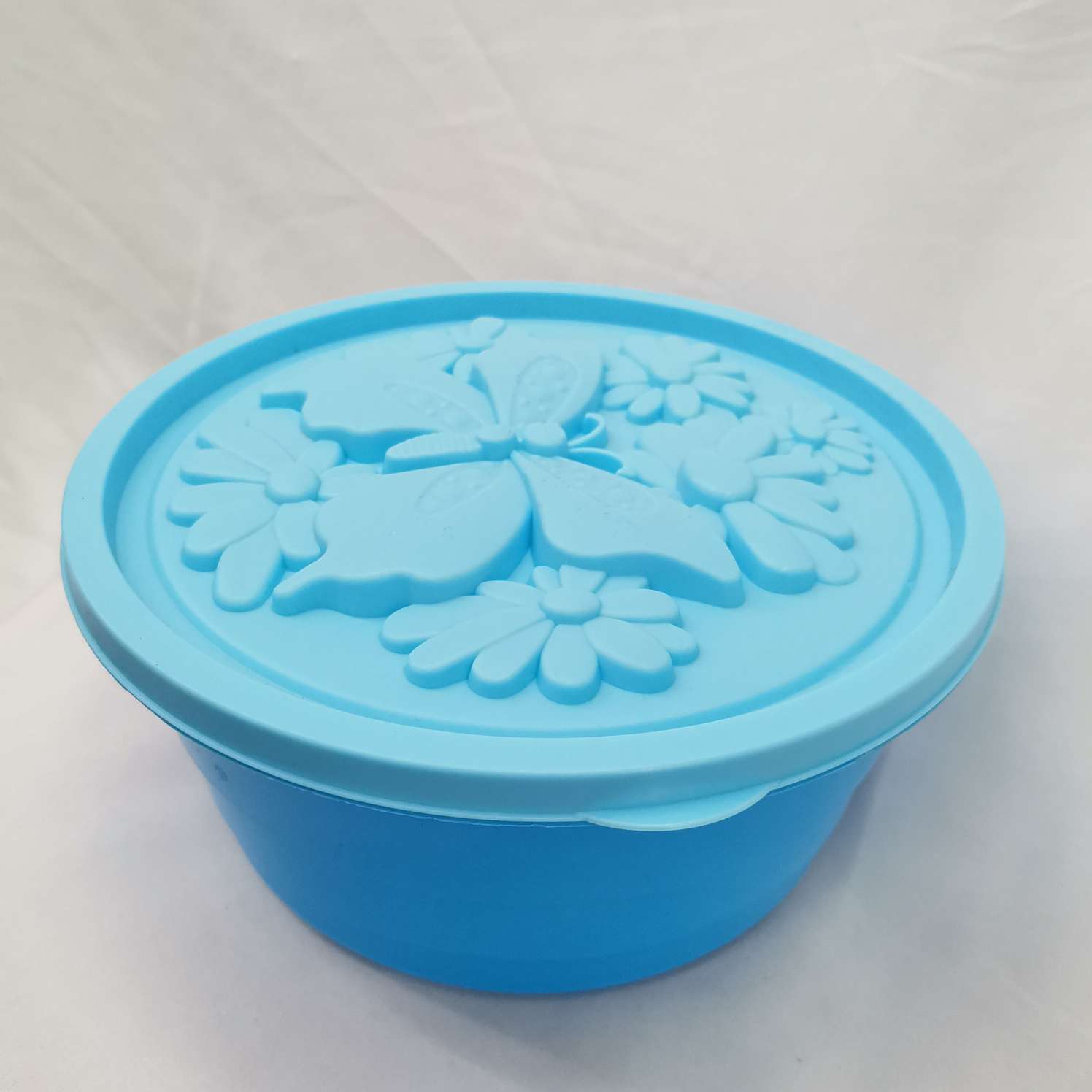 保鲜盒  盒盖立体蝴蝶印花保鲜盒  圆形大号保鲜盒 314  573细节图