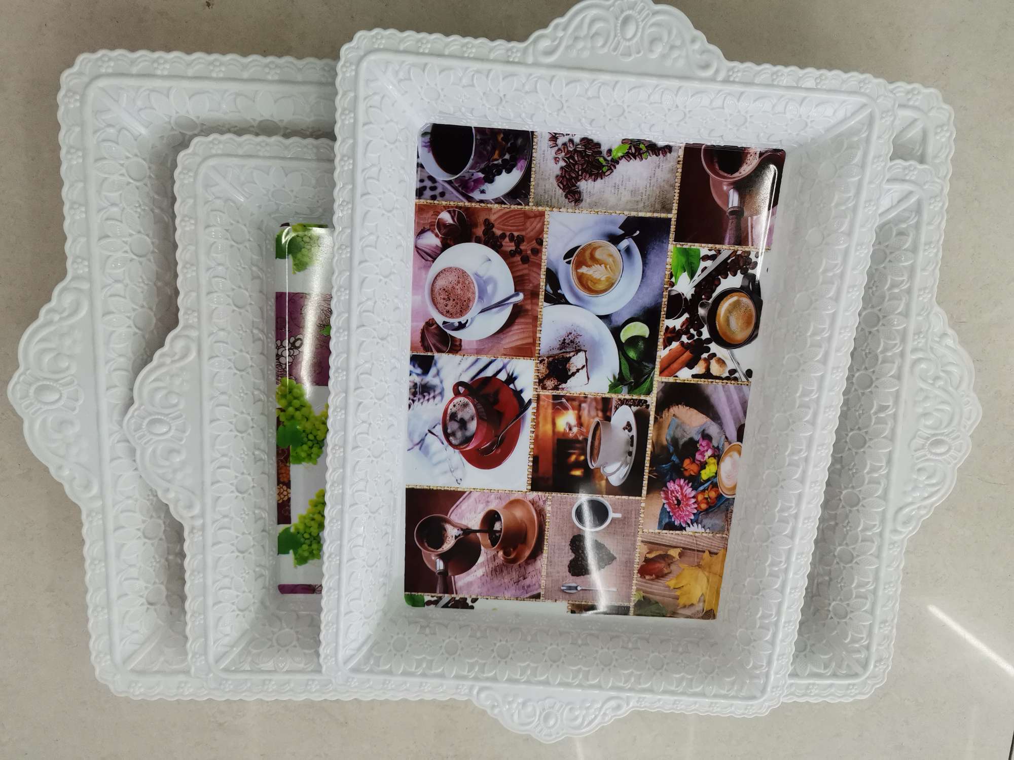 Rectangular tray jia 842 plates