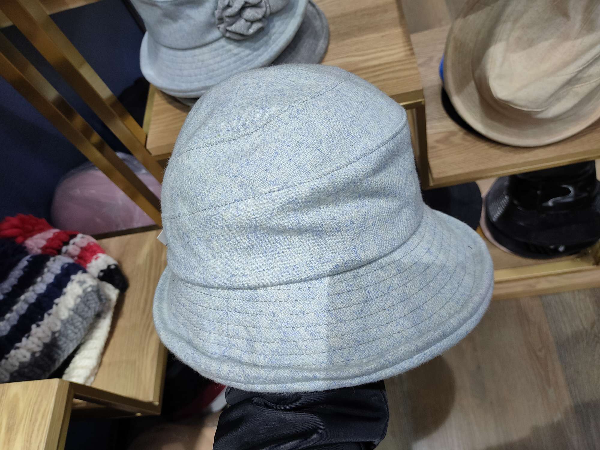The plain hat is blue Specification image
