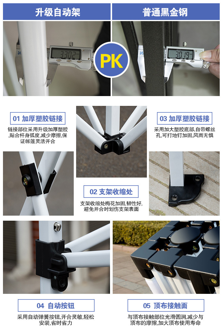 Outdoor stall tents, advertising tents, activity canopies, retractable tents, outdoor stall canopies, ground rain shelters, car canopies detail image 9