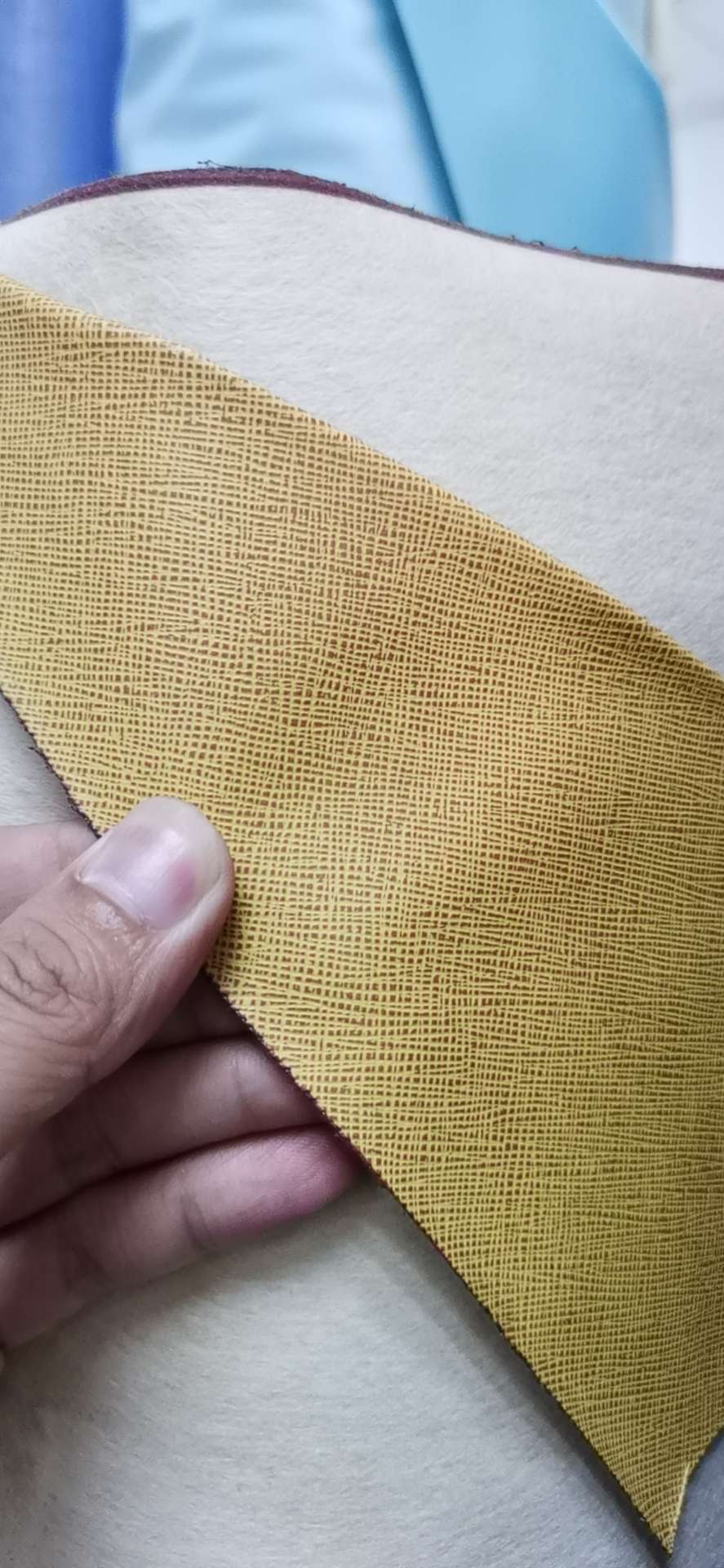 pvc spunlace bottom cross-patterned leather bag packaging 5