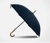 Long-handled 58.5*8k business umbrella, solid wood handle, black rubber, sun protection and UV protection, advertising gift, can be printed with logo Specification image