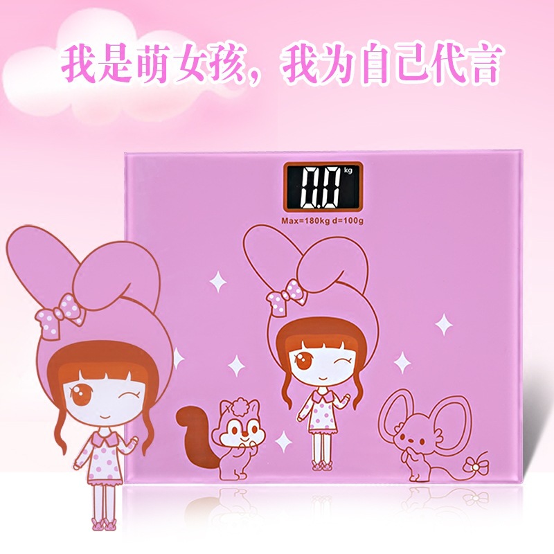 新款企鹅电子秤 人体体重秤 家用健康秤 礼品秤 经典方秤 可印logo详情图2