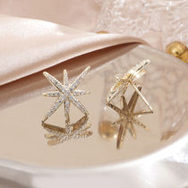 2020 new fashion asymmetrical star design simple silver pin earrings