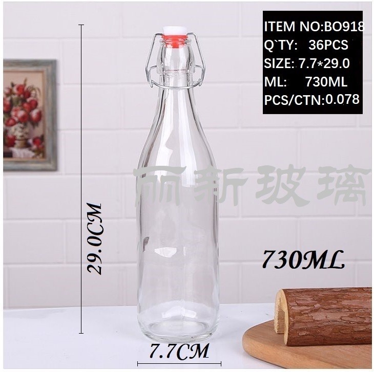 玻璃密封卡扣瓶饮料瓶果汁瓶牛奶瓶酵素瓶详情图6