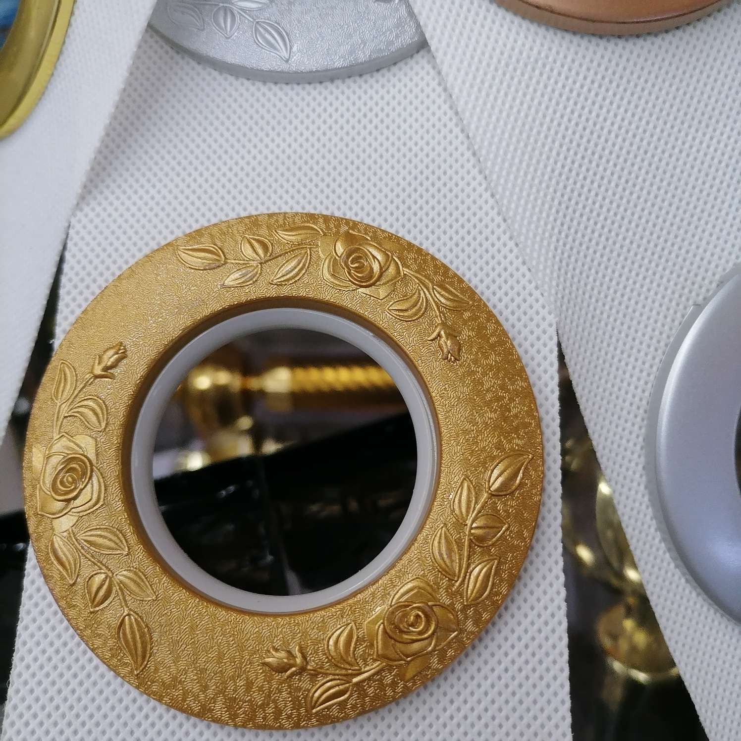 窗帘配件罗马杆圈金色花