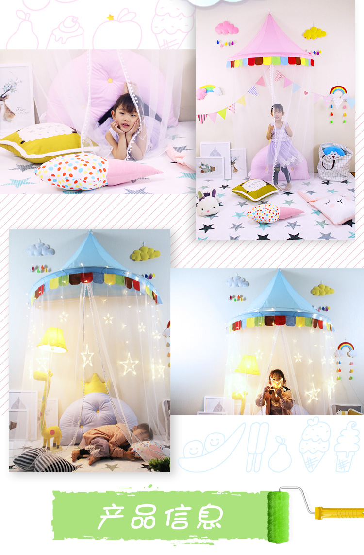 Children's half-moon tent, indoor play room for boys and girls, princess room decoration, reading corner, two colors available for wholesale in stock detail image 2