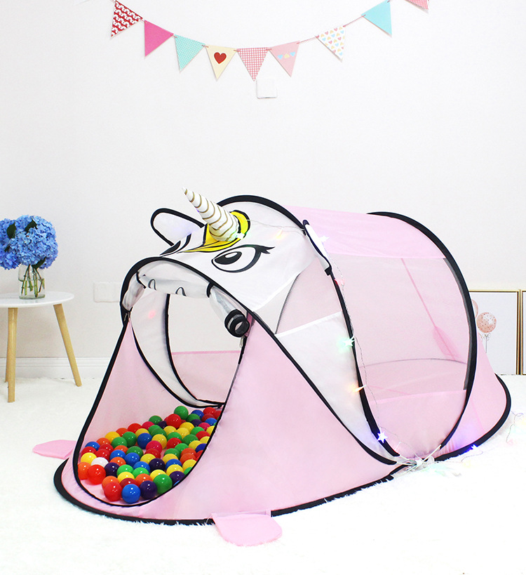 Children's indoor color-block dinosaur game tent, cartoon children's outdoor pop-up toy game house manufacturer in stock detail image 11