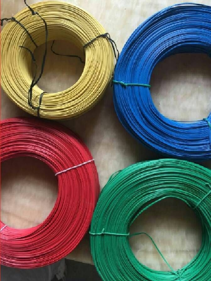 电镀锌铁丝扎线白色扁铁丝0.45宽度2.0 PVC包胶扎丝一卷340米左右铁扎带一件40卷可裁剪方便捆绑捆扎小物品详情1