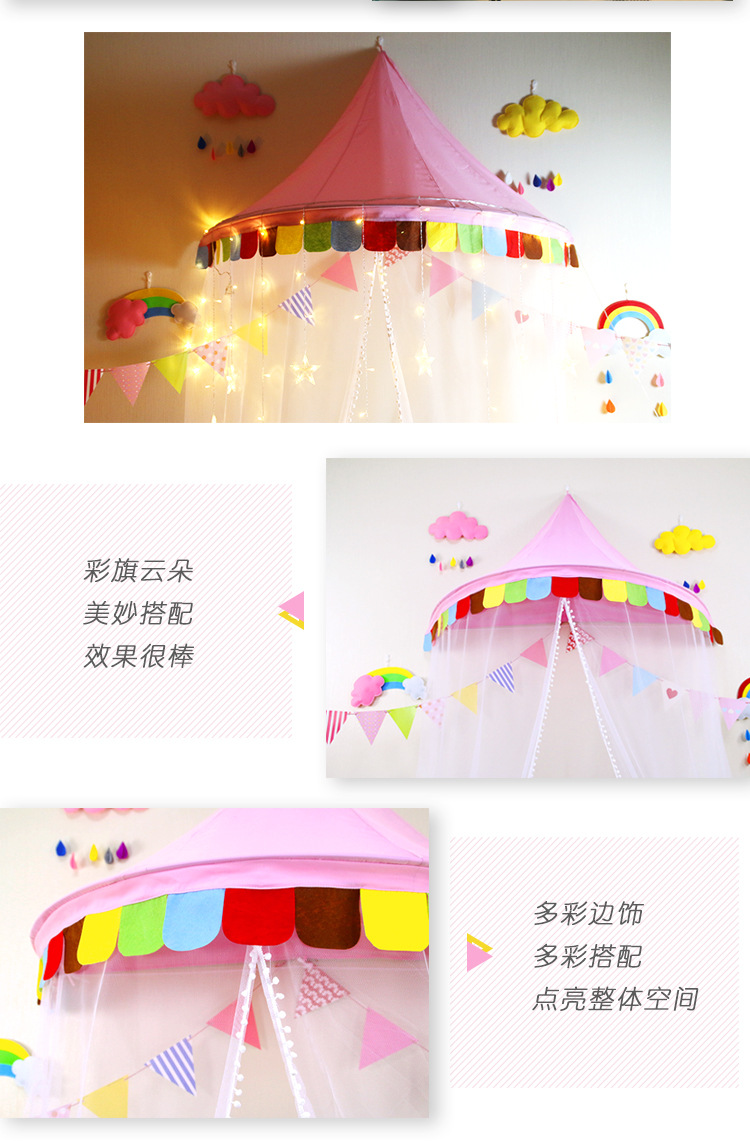 Children's half-moon tent, indoor play room for boys and girls, princess room decoration, reading corner, two colors available for wholesale in stock detail image 7