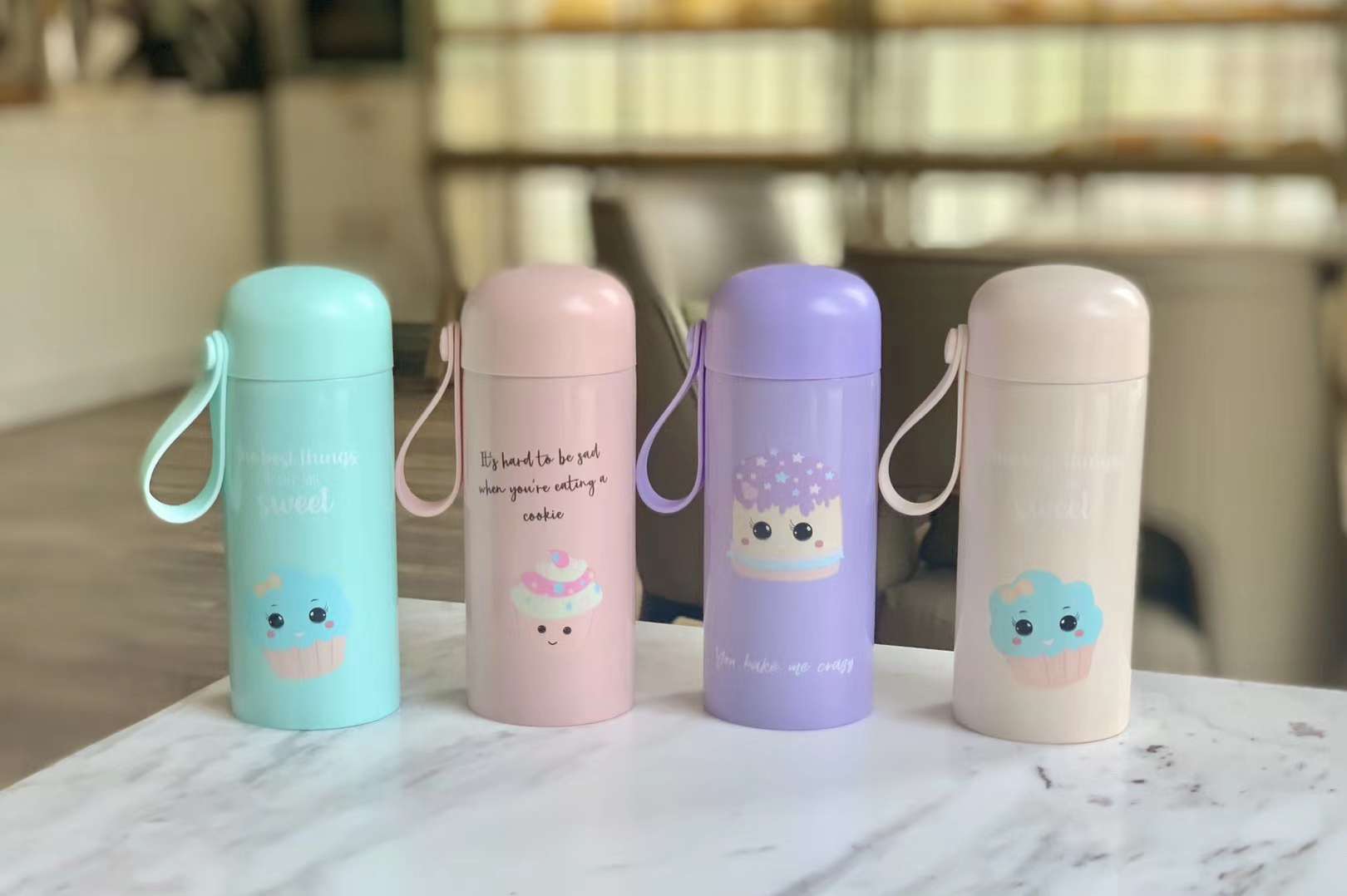 迷你杯QQ杯口袋杯真空保温不锈钢杯便携吊带杯网红杯甜品图案产品图