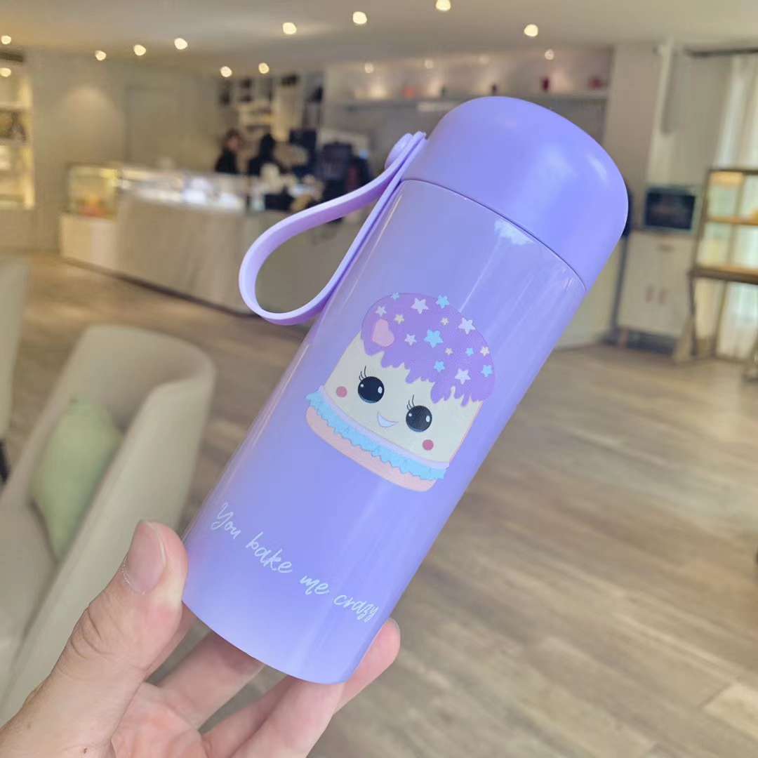 迷你杯QQ杯口袋杯真空保温不锈钢杯便携吊带杯网红杯甜品图案细节图