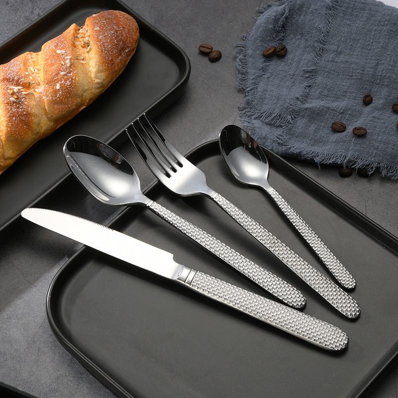 European and American western tableware steak knife and fork three-piece set of household stainless steel knife, fork and spoon set thickened 4-piece set thumbnail