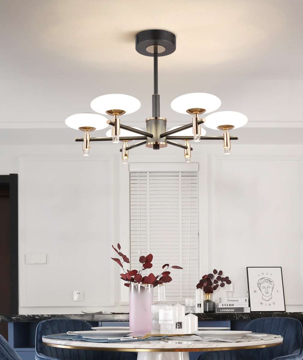 Simple and modern aluminum chandelier for dining room, study and bedroom