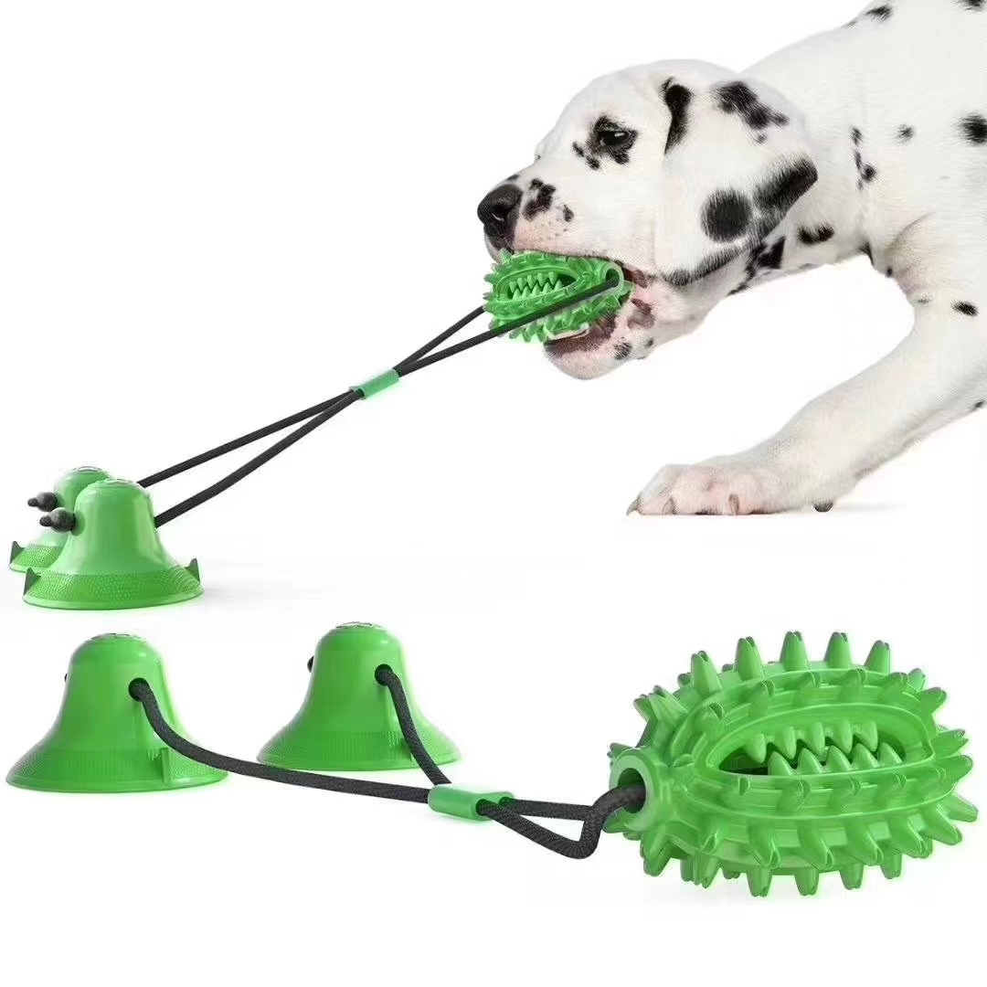A variety of product configuration, prickly pear dog toothbrush, both ends through, can be easily matched with molar rope or suction cup, combined into a variety of configuration of dog toys, to prevent selling! The product uses me undefined