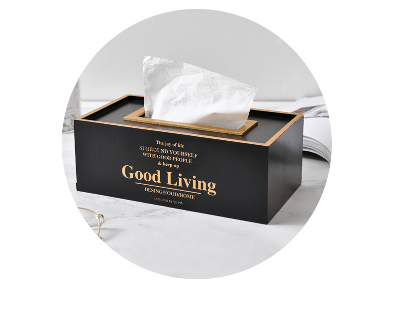 欧式木质纸巾盒餐巾纸盒详情图1
