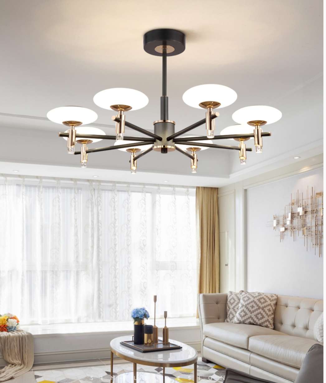 Simple and modern aluminum chandelier for dining room, study and bedroom detail image 1