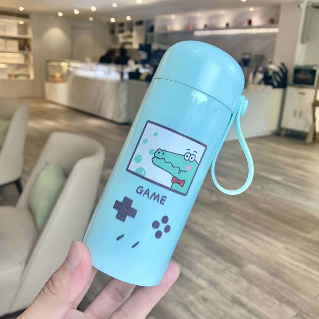 迷你杯QQ杯口袋杯不锈钢真空保温便携吊带杯旅行动物系列白底实物图