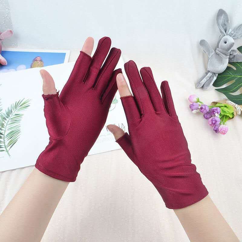 Spandex half-finger hand protection work gloves details Picture