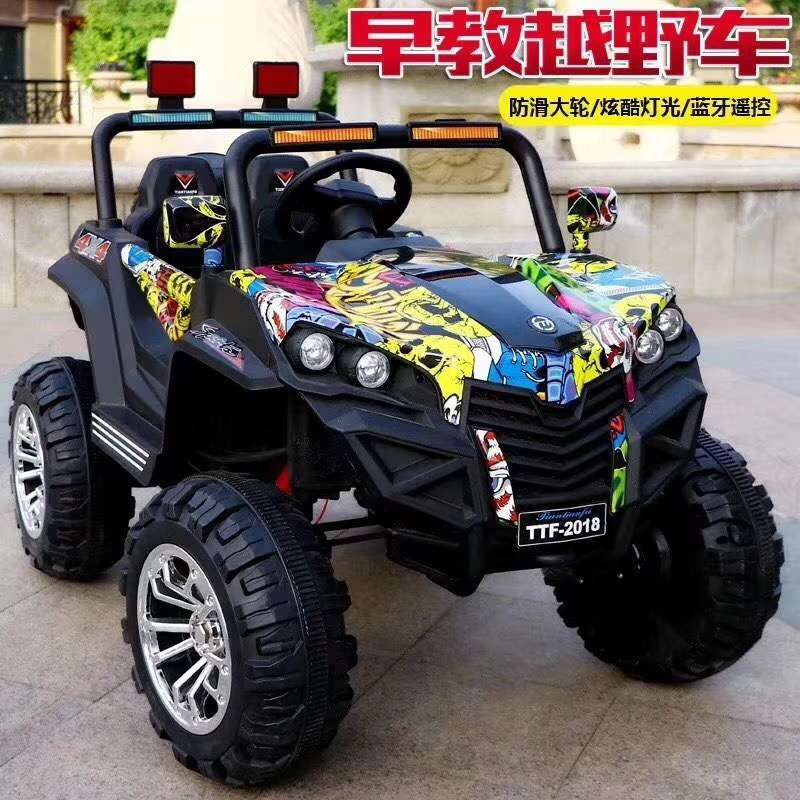 TTF-2022 Electric Large off-road Vehicle, baby and children's electric car, four-wheel drive baby remote control car, two-person four-wheel drive off-road vehicle, children's swing stroller Specification image