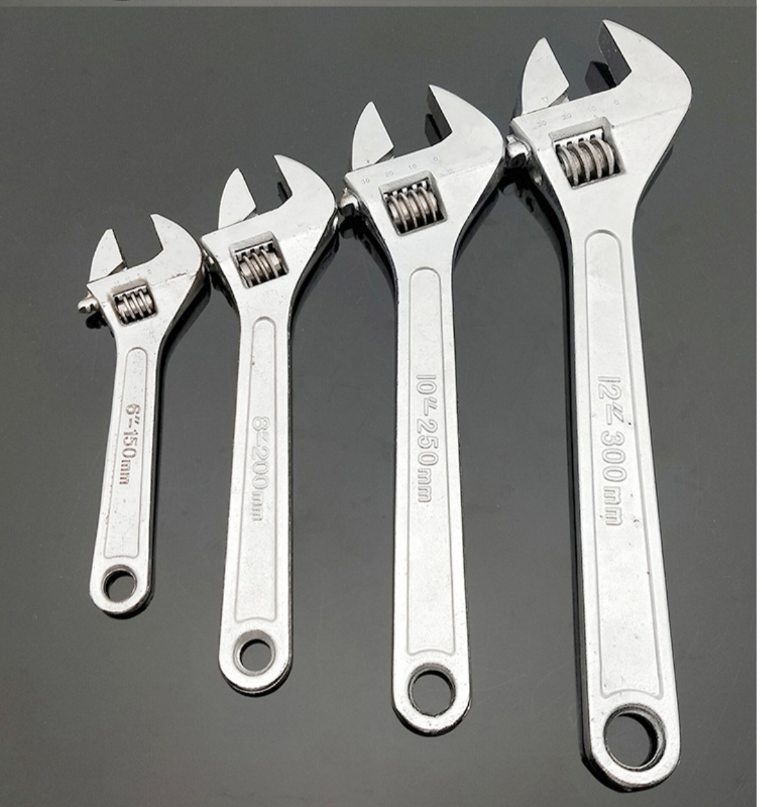 活动扳手多功能开口扳手五金工具锻打材质10寸活动扳手插卡包装详情图7