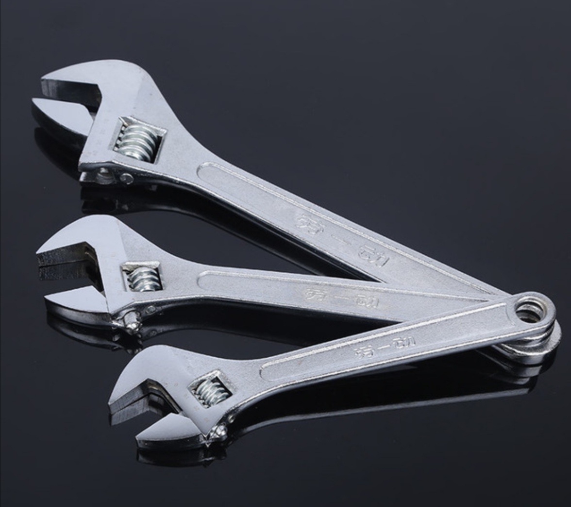 活动扳手多功能开口扳手五金工具锻打材质10寸活动扳手插卡包装详情图8