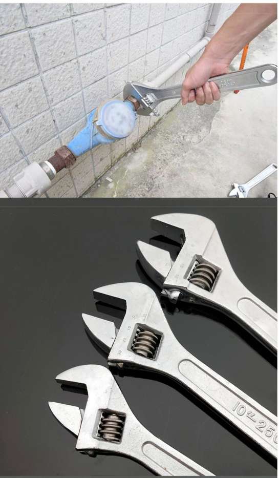 活动扳手多功能开口扳手五金工具锻打材质10寸活动扳手插卡包装详情图1