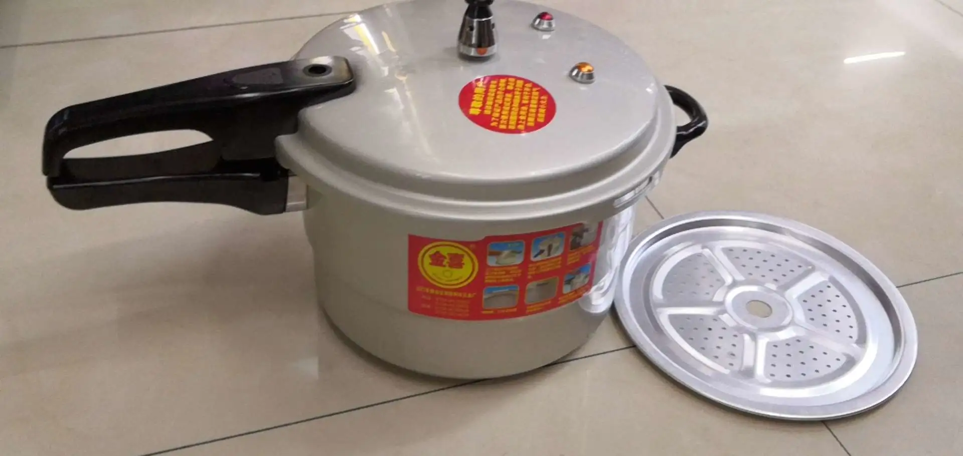 9L, 26cm natural color single-handle medium pressure cooker detail image 1