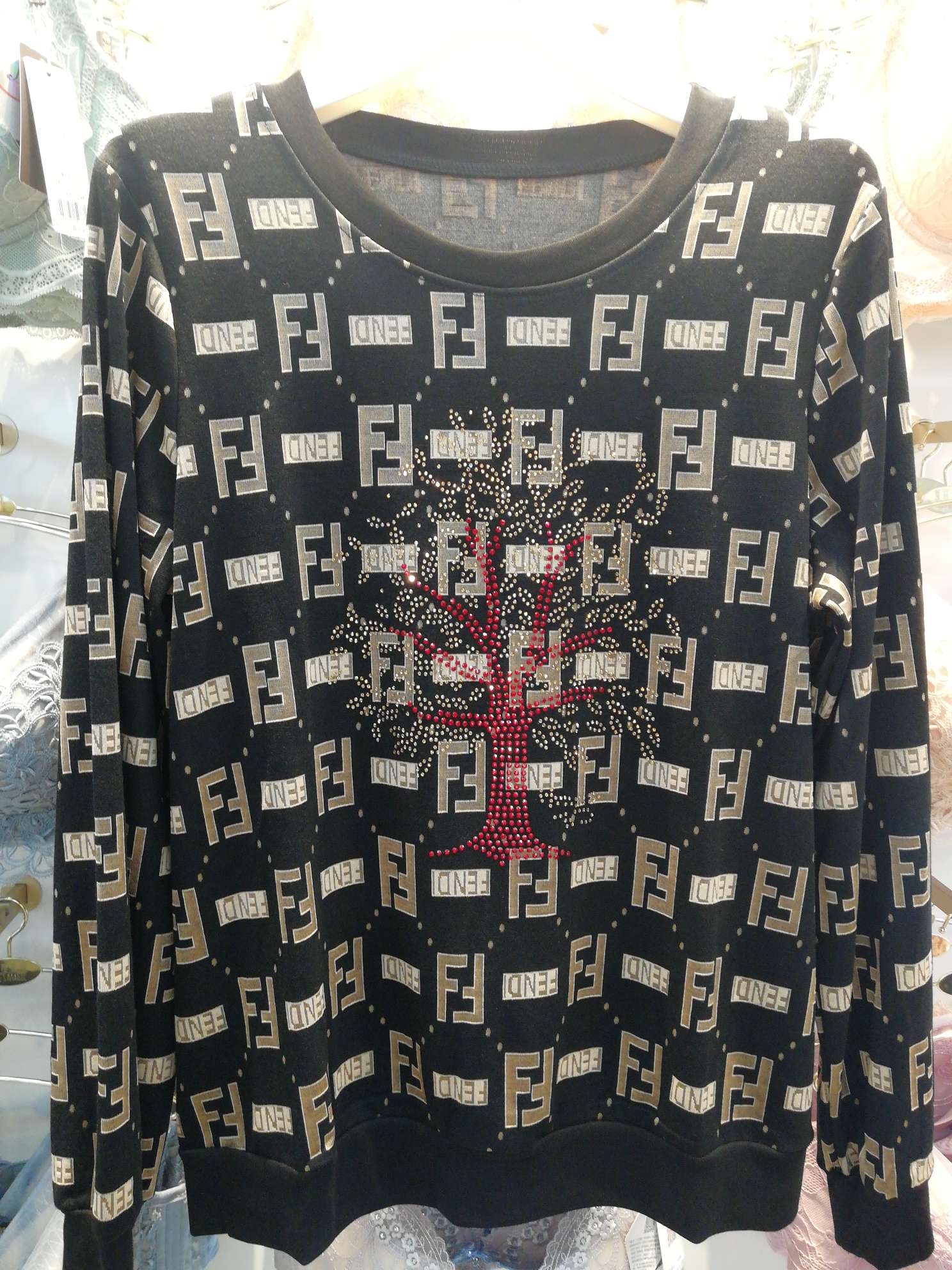 A black floral base layer shirt