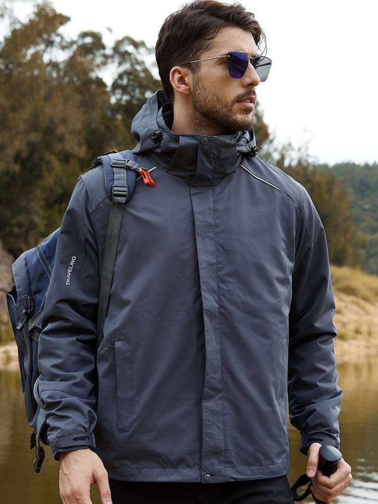 Outdoors charge suit male popular logo 3 in 1 cold and windproof jacket fleece warm soft shell garment female thumbnail