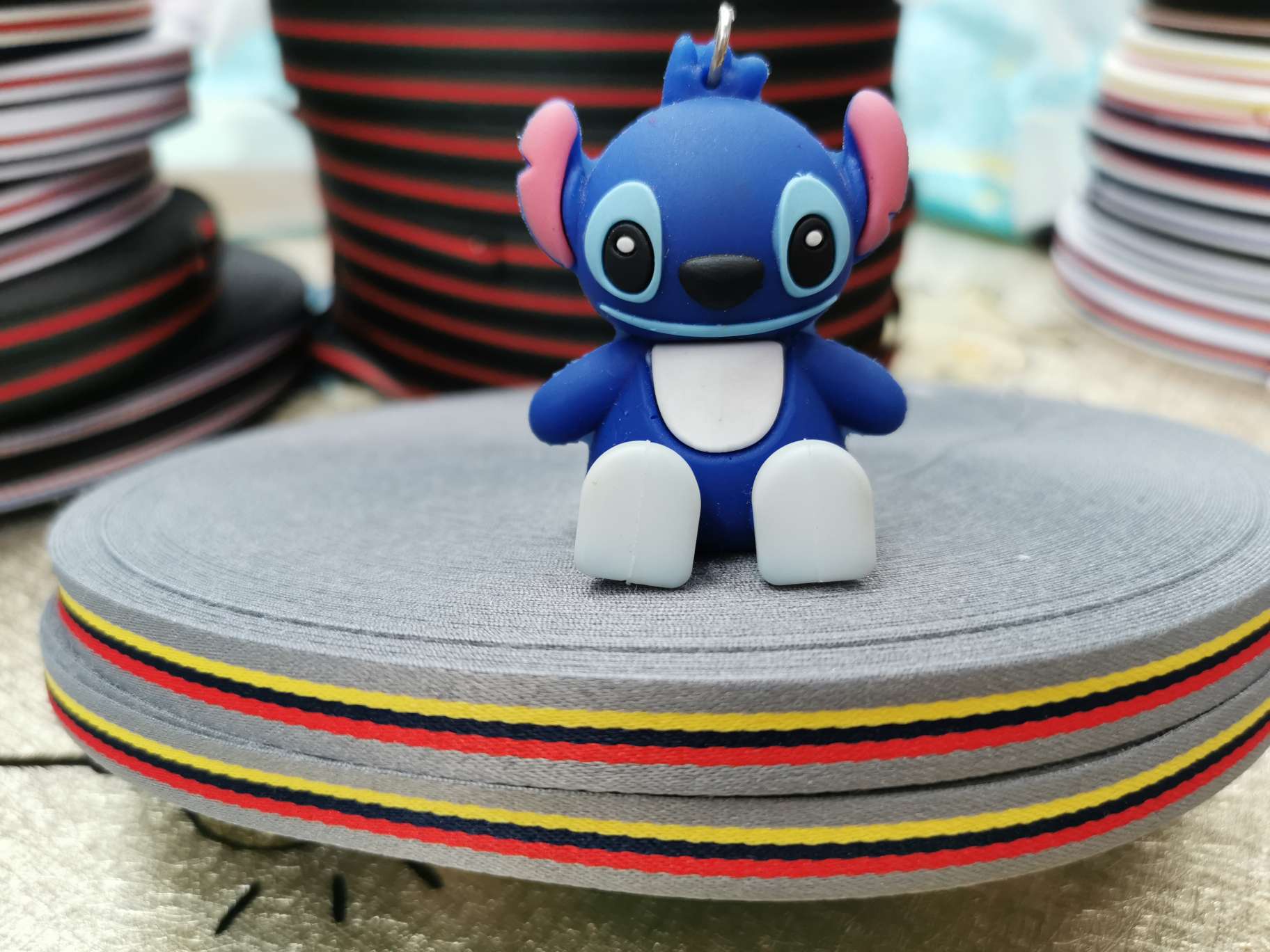 1Cm Red, White, Blue, Navy Blue Polyester Intercolor Dense Grain With Luggage, Shoes And Hats Wrapped Ribbon 100D Section Ribbon undefined