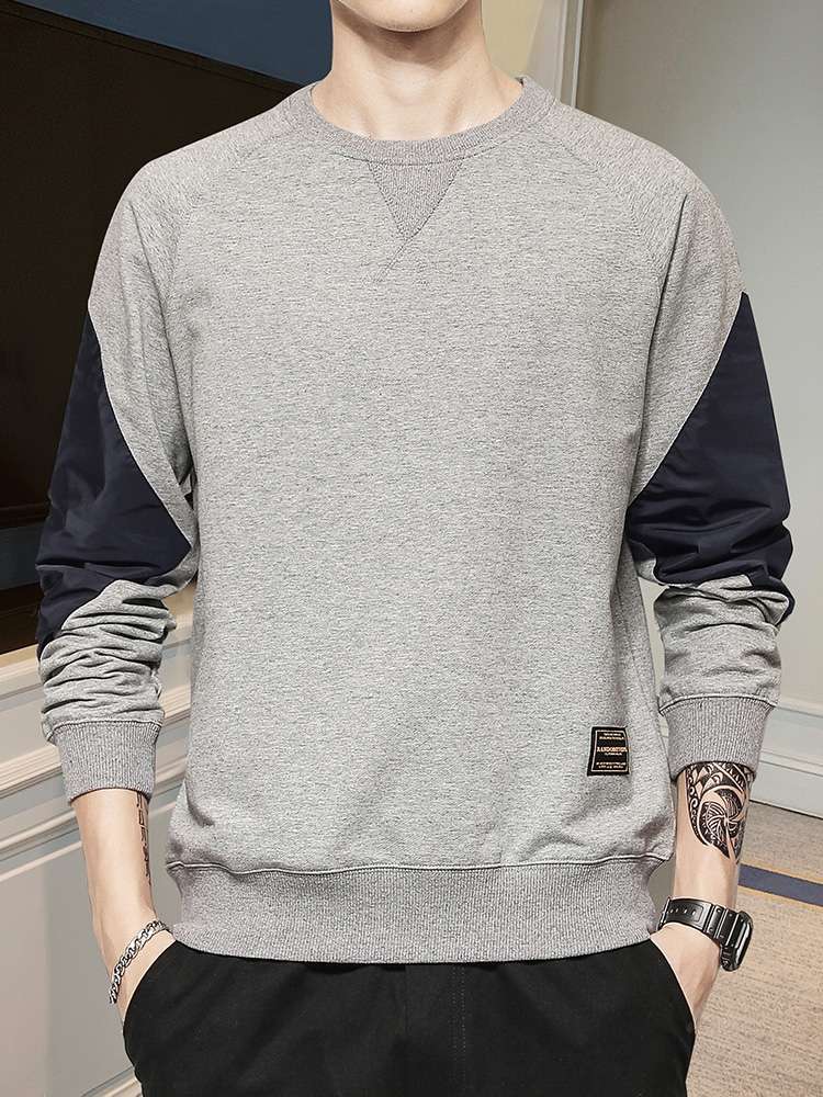 Men's hoodie new popular logo spring/fall casual jacket with loose round neck and long sleeves thumbnail