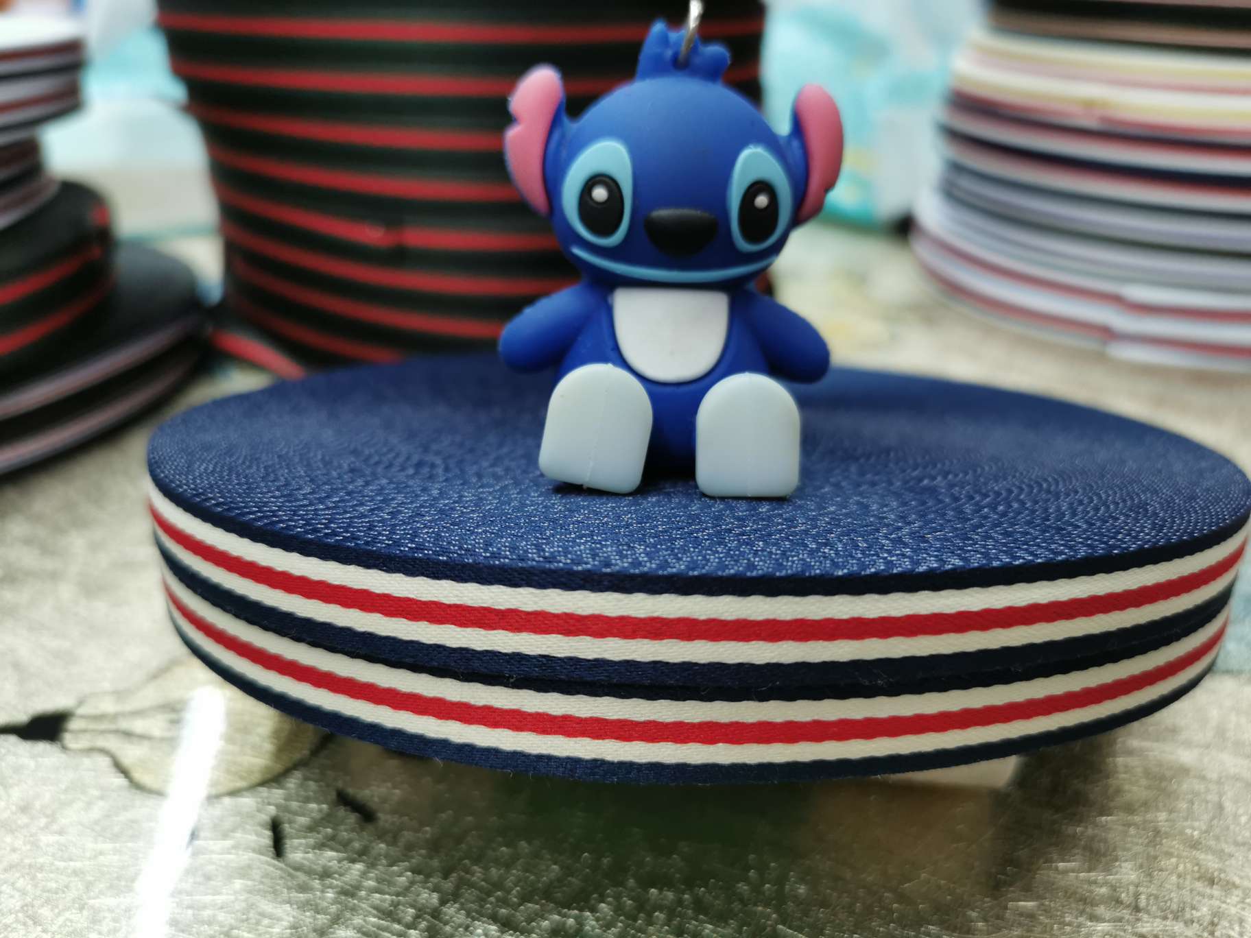 1Cm Red, White, Blue, Navy Blue Polyester Intercolor Dense Grain With Luggage, Shoes And Hats Wrapped Ribbon 100D Section Ribbon details Picture