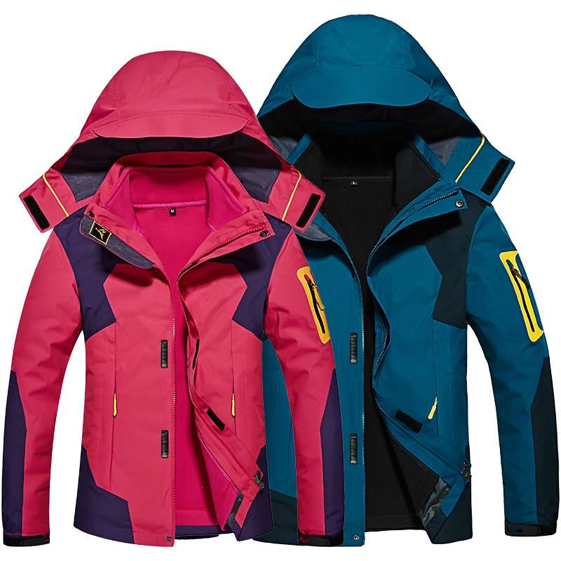 Men's outdoor blazer triple in two-piece detachable women's winter hiking suit with velvet and extra thick custom popular logo thumbnail