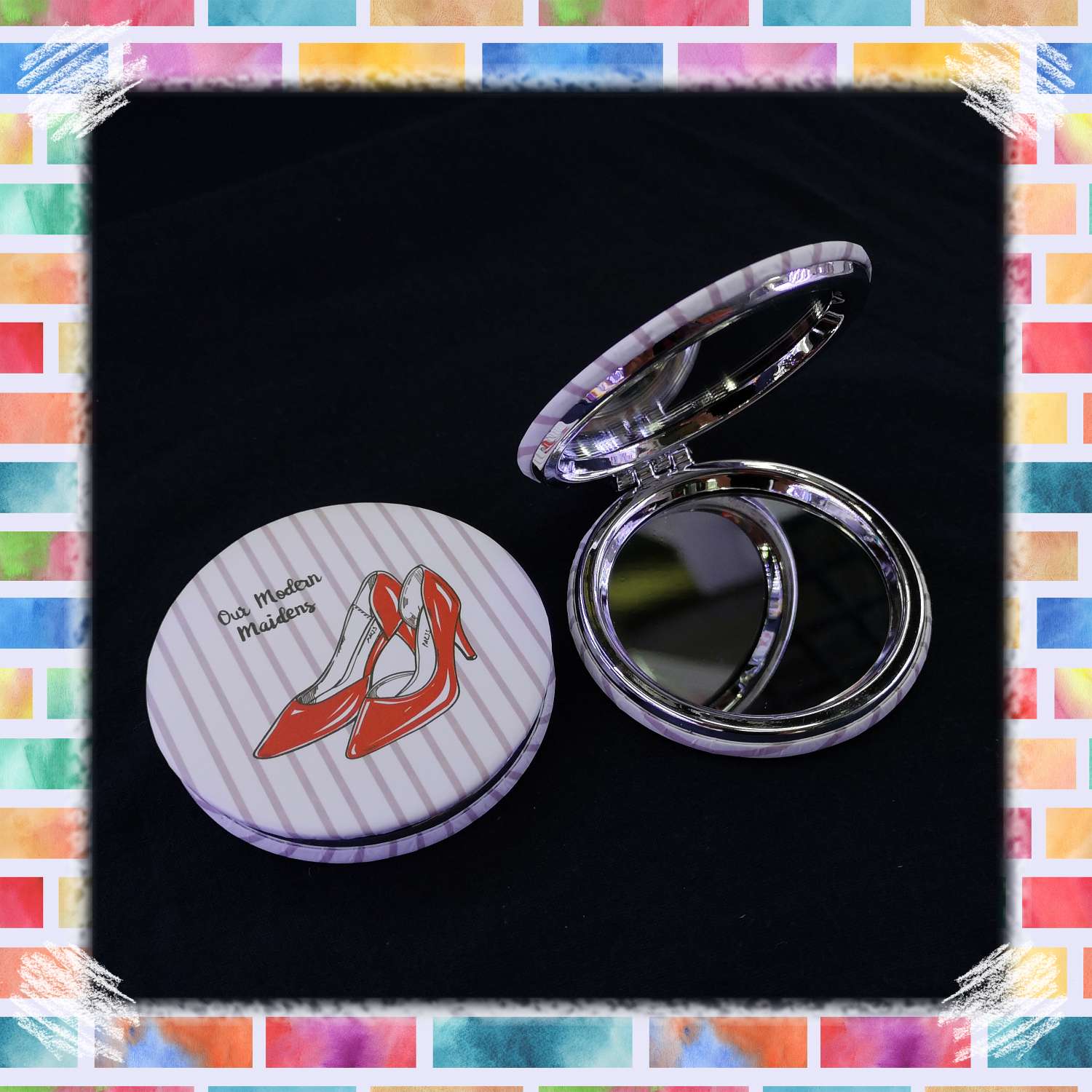 14193M 化妆镜 圆形双面电镀70小镜子详情图2