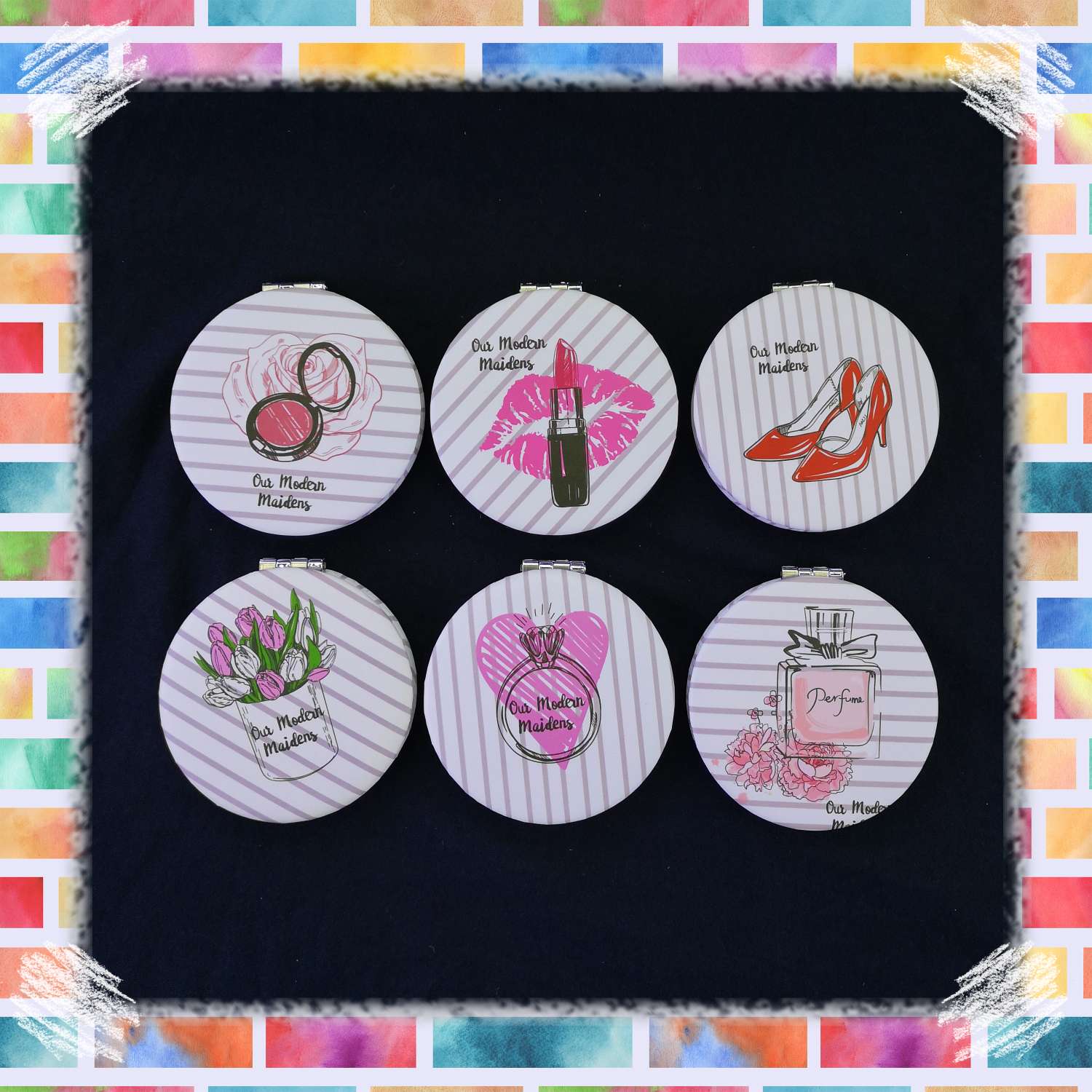 14193M 化妆镜 圆形双面电镀70小镜子详情图1