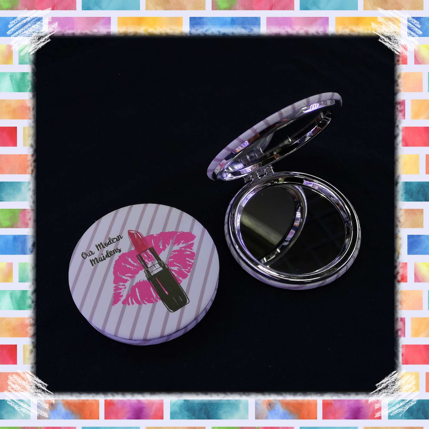 14193M 化妆镜 圆形双面电镀70小镜子细节图