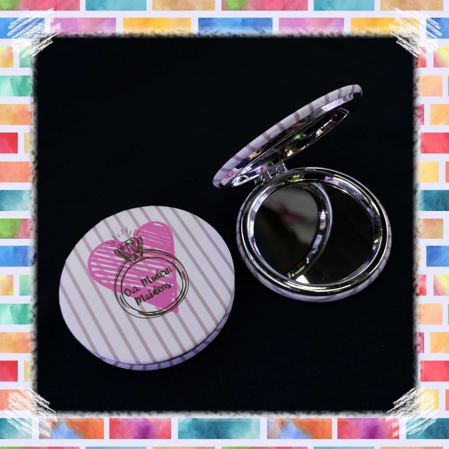 14193M 化妆镜 圆形双面电镀70小镜子详情图3