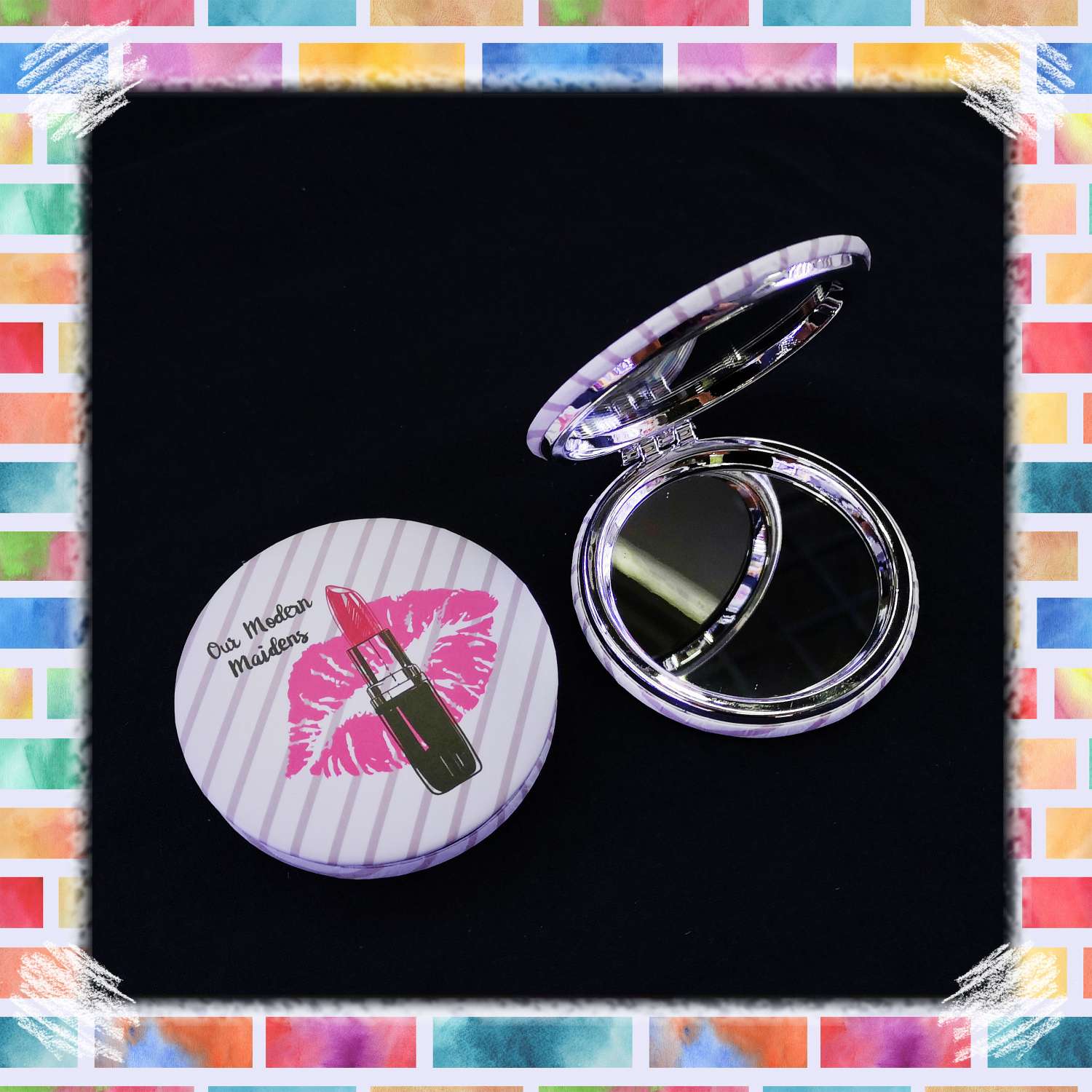 14193M 化妆镜 圆形双面电镀70小镜子图