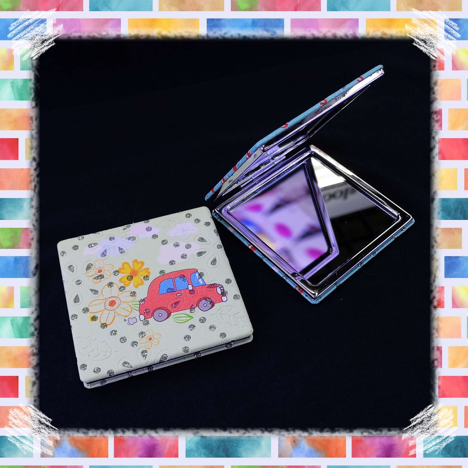 14193M 方形双面皮镜图