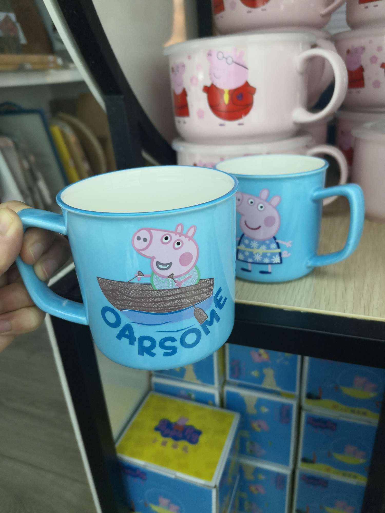 Licensed Peppa Pig 3.2 Inch Inspirational Cup Set Two Patterns Random Hair Specification drawing