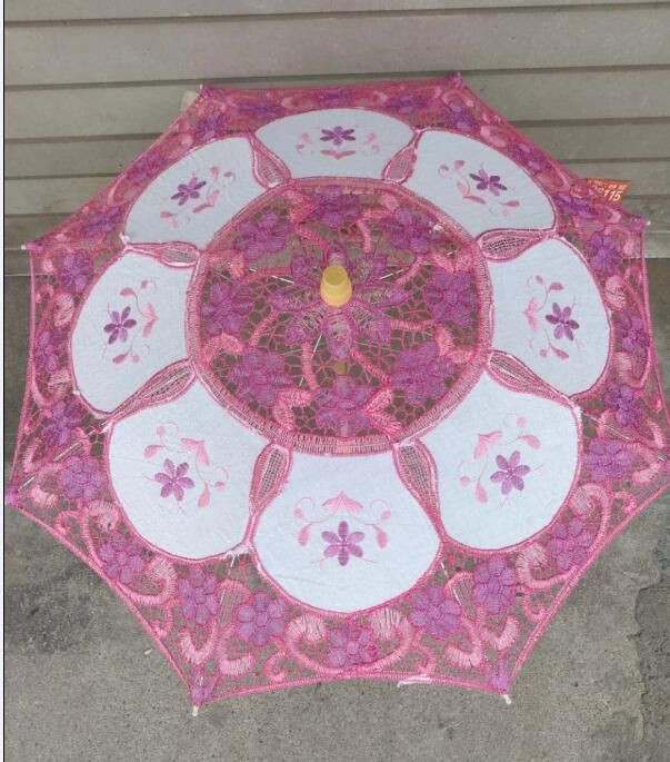 电脑绣花伞欧风婚庆摄影摆件道具儿童工艺小伞15公分详情5