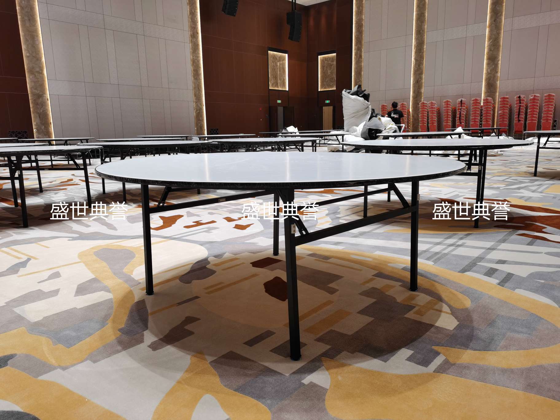 上海五星级酒店宴会厅折叠桌国际会议中心折叠圆桌婚宴1.8米圆桌详情图7