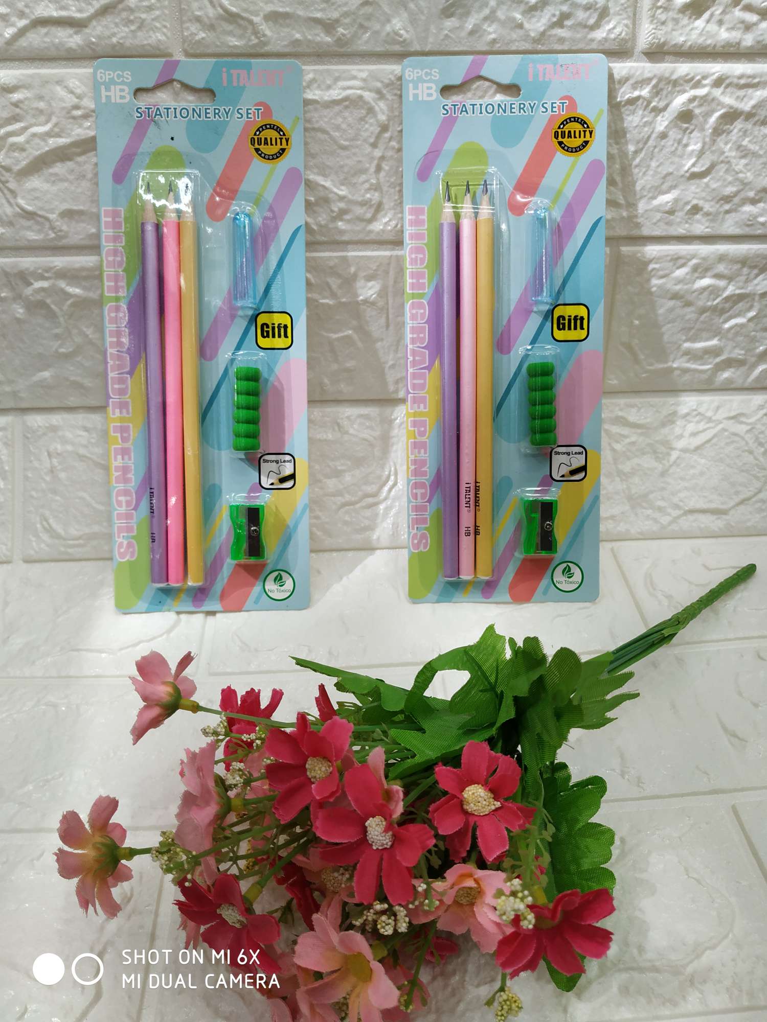 吸卡文具套装铅笔组合套装学生书写用品办公用品作图设计3+3吸卡小清新HB铅笔幼儿园初学阶段细节图